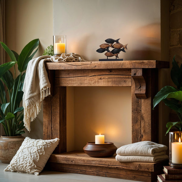 Aqua Serenity – Hand-Carved Wooden Fish Sculpture, Artistic Home Décor