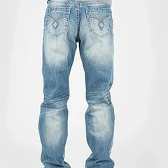 Tin Haul Regular Joe with Grey Diamond Stitch (Light Wash) - Men's Bootcut Jeans