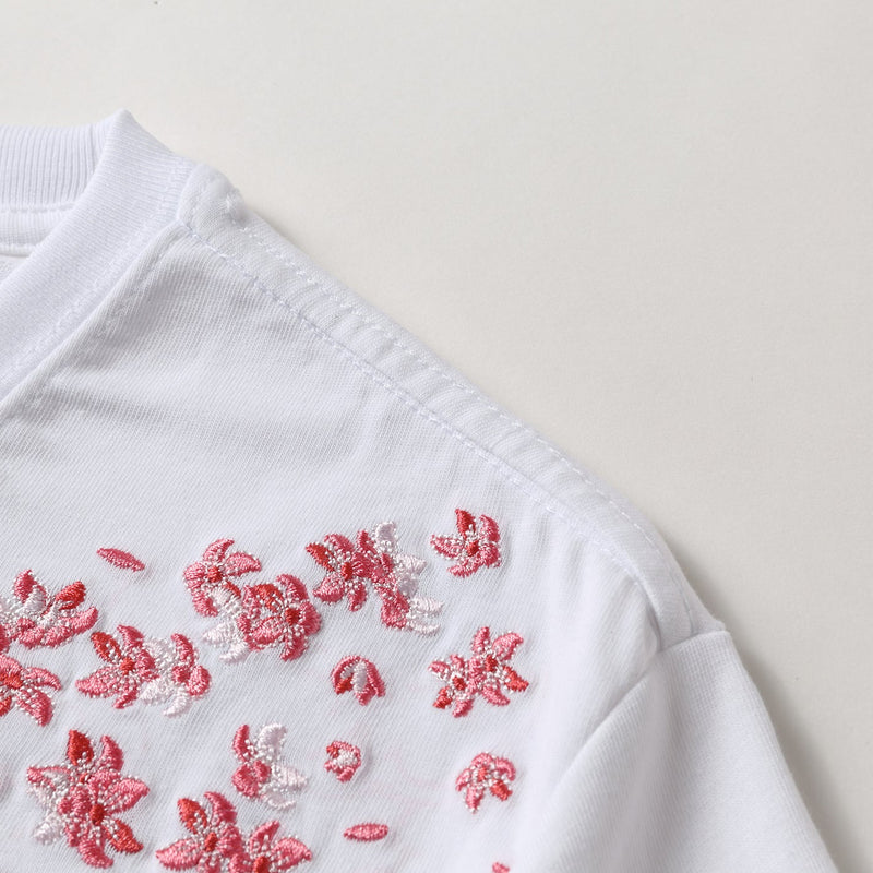 KH628 Red Koi Fish Embroidered Tee