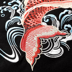 KH628 Red Koi Fish Embroidered Tee