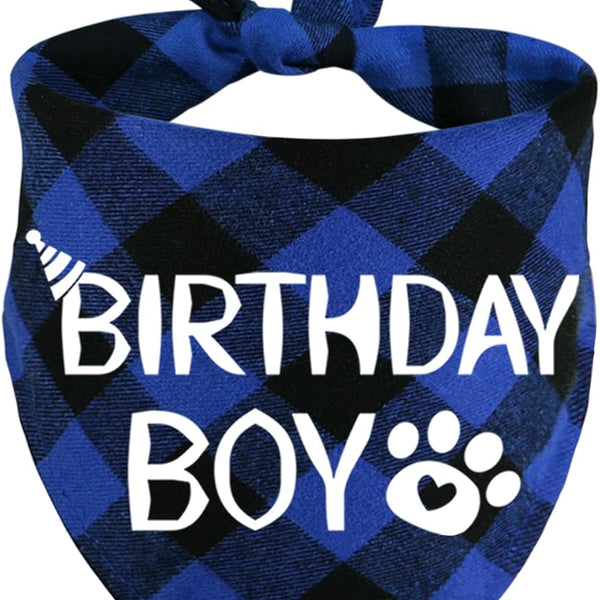 Dog Birthday Bandana – Premium Cotton Birthday Boy Bandana for Dogs