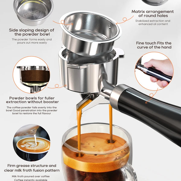 HiBREW 20Bar Semi Automatic Espresso Coffee Machine Temperature Adjustable Cold/Hot Super Slim Coffee Maker Cappuccino H10B
