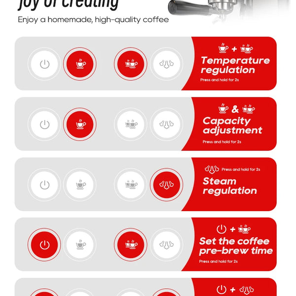 HiBREW 20Bar Semi Automatic Espresso Coffee Machine Temperature Adjustable Cold/Hot Super Slim Coffee Maker Cappuccino H10B
