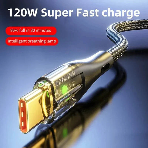120W USB To Type C Cable Super Fast Charging Data Cord For Xiaomi 12 Redmi Note 11 Samsung S23 S22 Huawei Type-c Charger Cord