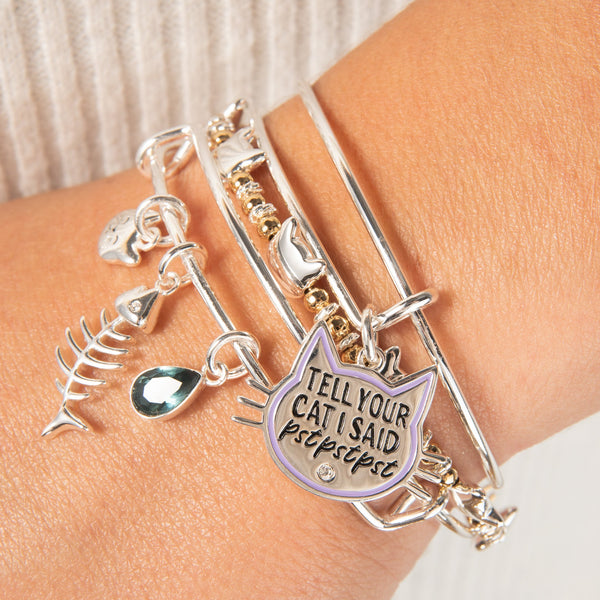 Cat Beaded Bangle