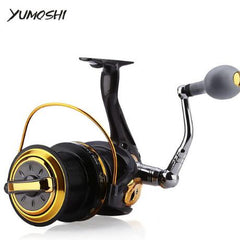 YUMOSHI Fishing Reel 12 + 1 Ball Bearings Aluminum Alloy Spool Coil Wheel  Fishing Reels 8000 / 9000 Series