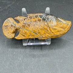 Tigers Eye Fish Carving - 70g