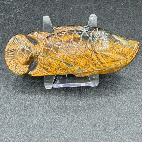 Tigers Eye Fish Carving - 70g