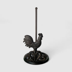 Farmhouse Cast Iron Rooster Paper Towel Holder, Rustic Kitchen Dispenser