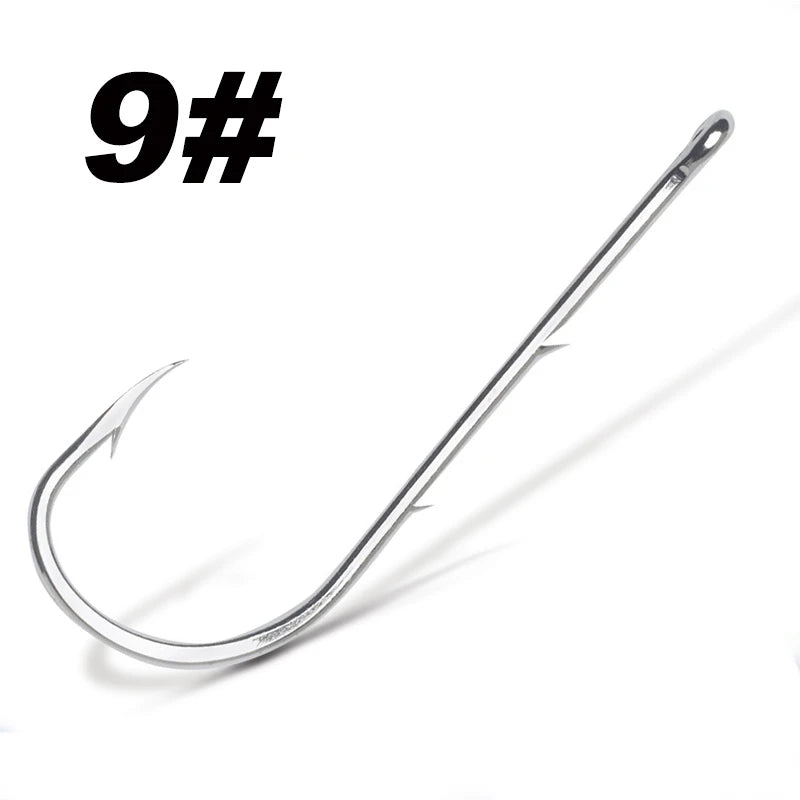 50pcs/lot Long Shank Fishing Hook For Fishing Live Bait With Double Bait Keeper Barbs High Carbon Steel With Anti-rust Fishhooks