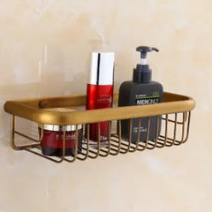 DecorBites™ Brass Bathroom Hardware Set: Shelf, Toilet Brush Holder, Paper & Towel Holder