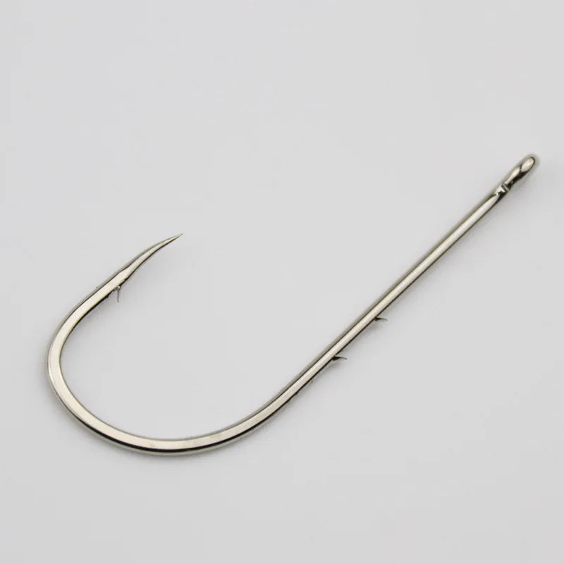 50pcs Fishhook Long Shank Fishing Hook 1#-12# High Carbon Steel Sharp Barbed Offset Narrow Bait Fishing Hooks Tackle Box