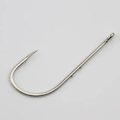 50pcs Fishhook Long Shank Fishing Hook 1#-12# High Carbon Steel Sharp Barbed Offset Narrow Bait Fishing Hooks Tackle Box