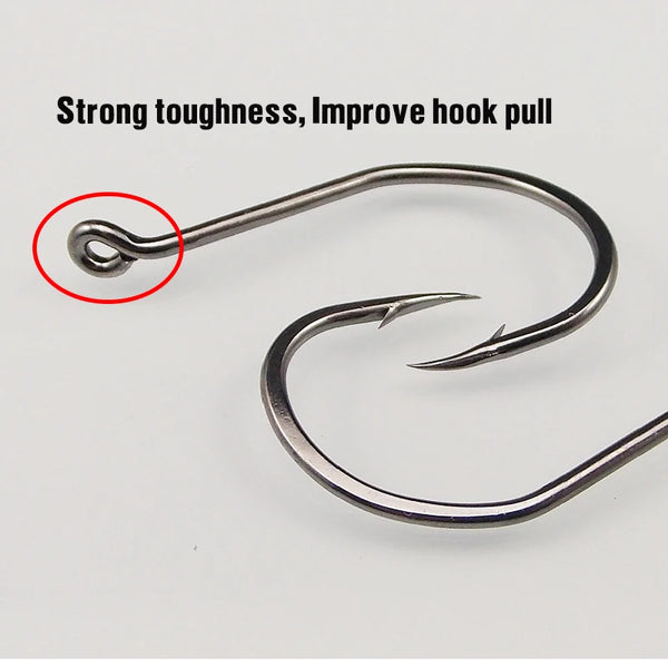 ESFISHING Fishing Hook High Carbon Steel Hooks 20PCS 1/0 2/0 3/0 4/0 High Strength Single Eye Hooks For Soft Lure