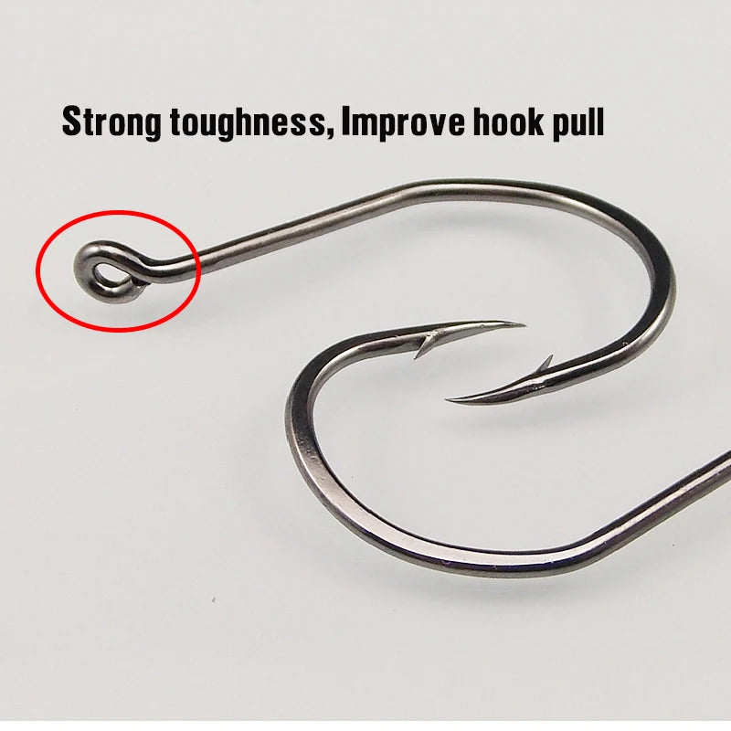 ESFISHING Fishing Hook High Carbon Steel Hooks 20PCS 1/0 2/0 3/0 4/0 High Strength Single Eye Hooks For Soft Lure