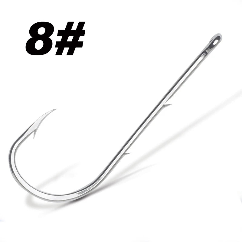 50pcs/lot Long Shank Fishing Hook For Fishing Live Bait With Double Bait Keeper Barbs High Carbon Steel With Anti-rust Fishhooks