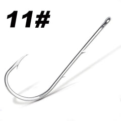 50pcs/lot Long Shank Fishing Hook For Fishing Live Bait With Double Bait Keeper Barbs High Carbon Steel With Anti-rust Fishhooks