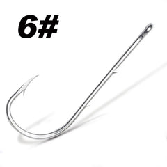 50pcs/lot Long Shank Fishing Hook For Fishing Live Bait With Double Bait Keeper Barbs High Carbon Steel With Anti-rust Fishhooks