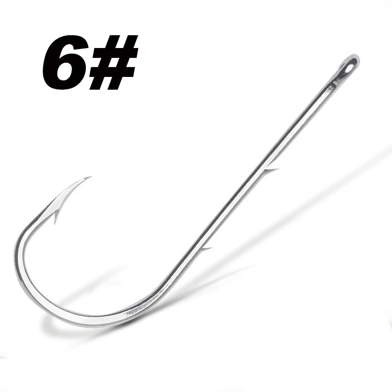 50pcs/lot Long Shank Fishing Hook For Fishing Live Bait With Double Bait Keeper Barbs High Carbon Steel With Anti-rust Fishhooks