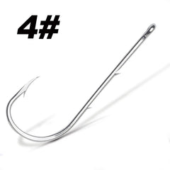 50pcs/lot Long Shank Fishing Hook For Fishing Live Bait With Double Bait Keeper Barbs High Carbon Steel With Anti-rust Fishhooks