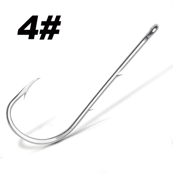 50pcs/lot Long Shank Fishing Hook For Fishing Live Bait With Double Bait Keeper Barbs High Carbon Steel With Anti-rust Fishhooks