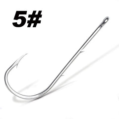 50pcs/lot Long Shank Fishing Hook For Fishing Live Bait With Double Bait Keeper Barbs High Carbon Steel With Anti-rust Fishhooks