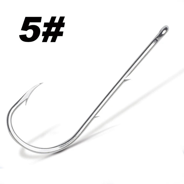 50pcs/lot Long Shank Fishing Hook For Fishing Live Bait With Double Bait Keeper Barbs High Carbon Steel With Anti-rust Fishhooks