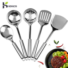 Konco Kitchenware Cooking Utensils Set Stainless Steel Cookware Colander Spoon Spatula Shovel Turner Cooking Tools