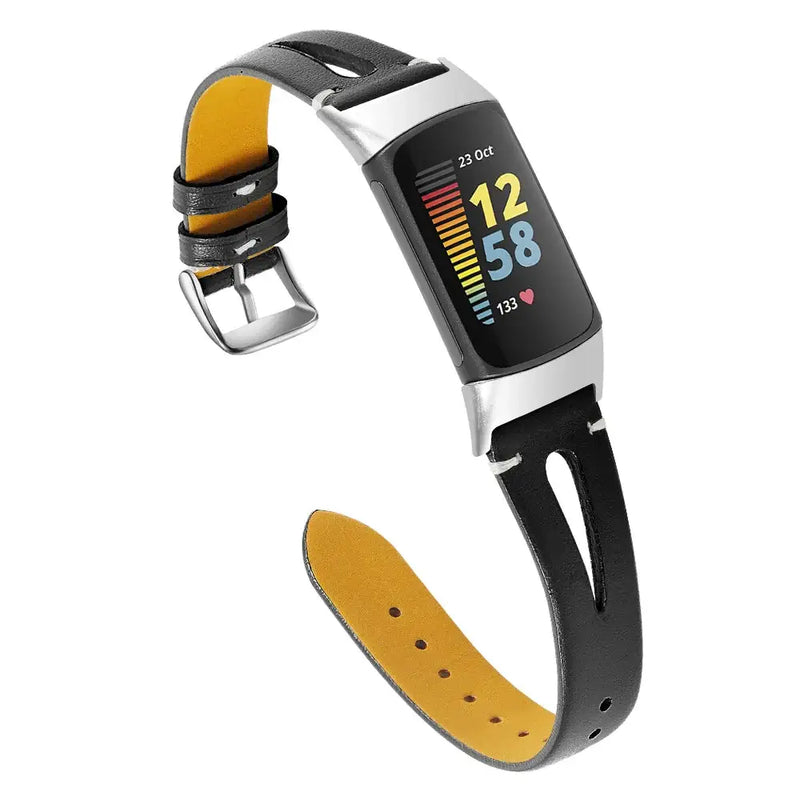 Fitbit Charge 5 6 Leather Band - Stylish Durable Accessory