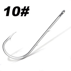 50pcs/lot Long Shank Fishing Hook For Fishing Live Bait With Double Bait Keeper Barbs High Carbon Steel With Anti-rust Fishhooks
