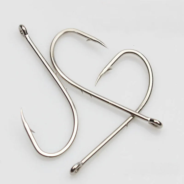 50pcs Fishhook Long Shank Fishing Hook 1#-12# High Carbon Steel Sharp Barbed Offset Narrow Bait Fishing Hooks Tackle Box