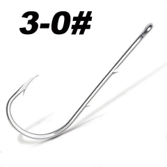 50pcs/lot Long Shank Fishing Hook For Fishing Live Bait With Double Bait Keeper Barbs High Carbon Steel With Anti-rust Fishhooks