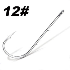 50pcs/lot Long Shank Fishing Hook For Fishing Live Bait With Double Bait Keeper Barbs High Carbon Steel With Anti-rust Fishhooks