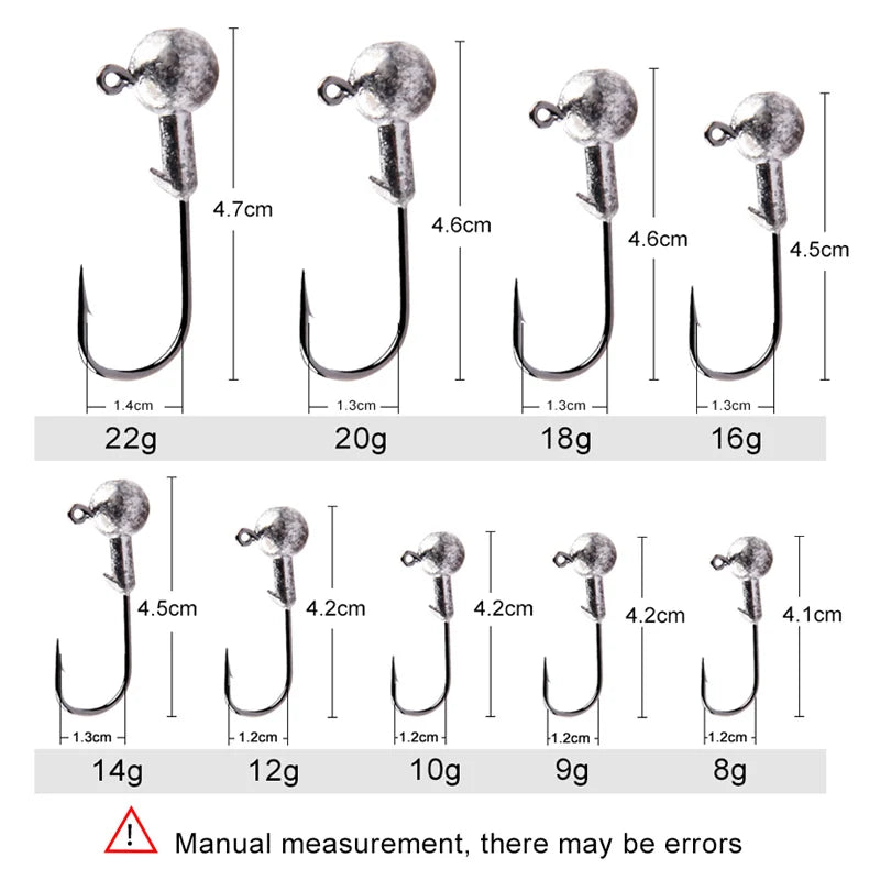 MEREDITH Jig Head 1g 2g 3g 4g 5g 7g 8g 10g 12g 14g 22g Head Hook Jig Fishing Hook Jig Pike Fish Accessories