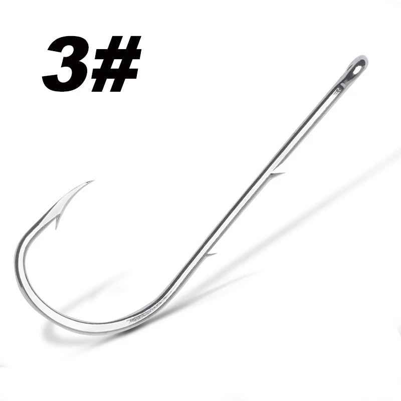 50pcs/lot Long Shank Fishing Hook For Fishing Live Bait With Double Bait Keeper Barbs High Carbon Steel With Anti-rust Fishhooks