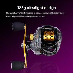 FLYSAND 10kg Max Drag Magnetic Brake Baitcast Reel 18+1BB 7.2:1 Gear Ratio Metal Spool Fishing Reel Shallow Deep Line Spool