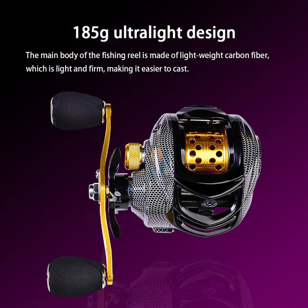 FLYSAND 10kg Max Drag Magnetic Brake Baitcast Reel 18+1BB 7.2:1 Gear Ratio Metal Spool Fishing Reel Shallow Deep Line Spool