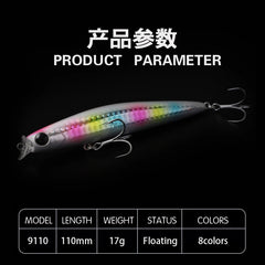 Fishing lure 1pcs Topwater Minnow 11cm 17g wobblers Pike Sea Spinning Artificial hard Bait swimbait Jerkbait carp Fishing Pesca