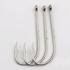 50pcs Fishhook Long Shank Fishing Hook 1#-12# High Carbon Steel Sharp Barbed Offset Narrow Bait Fishing Hooks Tackle Box