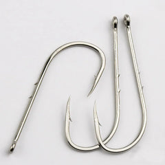 50pcs Fishhook Long Shank Fishing Hook 1#-12# High Carbon Steel Sharp Barbed Offset Narrow Bait Fishing Hooks Tackle Box