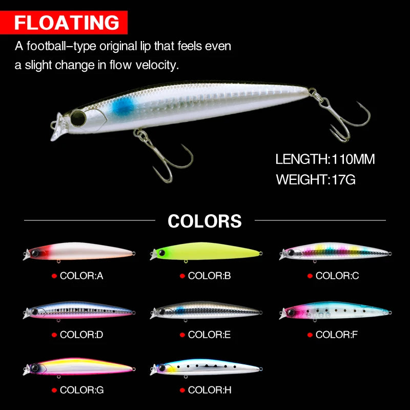 Fishing lure 1pcs Topwater Minnow 11cm 17g wobblers Pike Sea Spinning Artificial hard Bait swimbait Jerkbait carp Fishing Pesca
