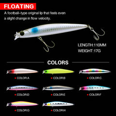 Fishing lure 1pcs Topwater Minnow 11cm 17g wobblers Pike Sea Spinning Artificial hard Bait swimbait Jerkbait carp Fishing Pesca