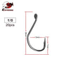 ESFISHING Fishing Hook High Carbon Steel Hooks 20PCS 1/0 2/0 3/0 4/0 High Strength Single Eye Hooks For Soft Lure