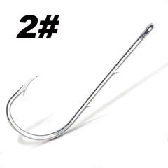 50pcs/lot Long Shank Fishing Hook For Fishing Live Bait With Double Bait Keeper Barbs High Carbon Steel With Anti-rust Fishhooks