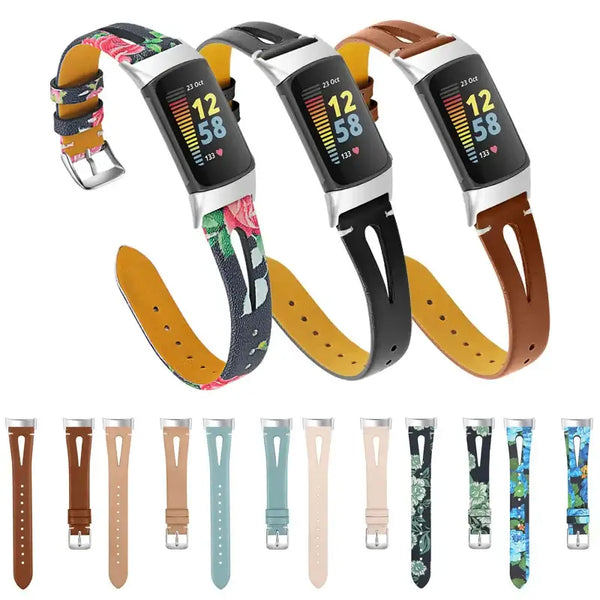 Fitbit Charge 5 6 Leather Band - Stylish Durable Accessory