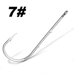 50pcs/lot Long Shank Fishing Hook For Fishing Live Bait With Double Bait Keeper Barbs High Carbon Steel With Anti-rust Fishhooks