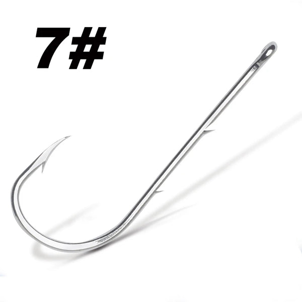 50pcs/lot Long Shank Fishing Hook For Fishing Live Bait With Double Bait Keeper Barbs High Carbon Steel With Anti-rust Fishhooks