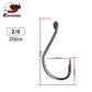 ESFISHING Fishing Hook High Carbon Steel Hooks 20PCS 1/0 2/0 3/0 4/0 High Strength Single Eye Hooks For Soft Lure
