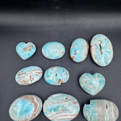 Blue Aragonite Palm Stones - Sold By Piece