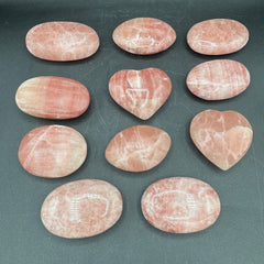 Rose Calcite Palm Stones - Sold By Piece